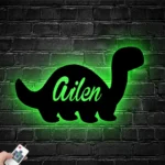 Home Decor Metal Sign Personalized Cute Dinosaur Lover Name 1