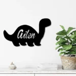 Home Decor Metal Sign Personalized Cute Dinosaur Lover Name 1