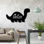 Home Decor Metal Sign Personalized Cute Dinosaur Lover Name 1