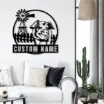 Home Decor Metal Sign Personalized Funny Pig Name 1