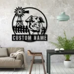 Home Decor Metal Sign Personalized Funny Pig Name 1
