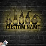 Home Decor Metal Sign Personalized Gnome Lover Name 1
