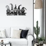 Home Decor Metal Sign Personalized Gnome Lover Name 1