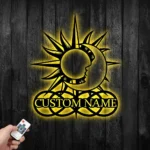 Home Decor Metal Sign Personalized Sun Moon Name 1