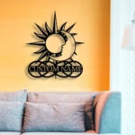 Home Decor Metal Sign Personalized Sun Moon Name 1