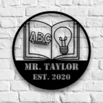 Home Decor Metal Sign Personalized Teacher Name 1