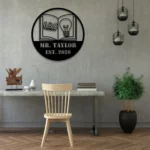 Home Decor Metal Sign Personalized Teacher Name 1