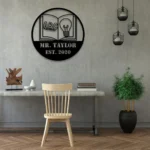 Home Decor Metal Sign Personalized Teacher Name 1