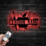 Home Decor Metal Sign Personalized Teacher Split Name 1