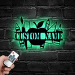 Home Decor Metal Sign Personalized Teacher Split Name 1