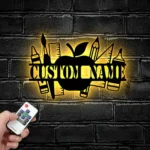 Home Decor Metal Sign Personalized Teacher Split Name 1