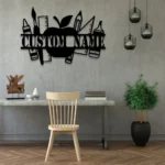 Home Decor Metal Sign Personalized Teacher Split Name 1