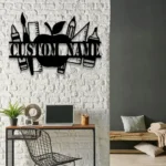 Home Decor Metal Sign Personalized Teacher Split Name 1