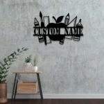 Home Decor Metal Sign Personalized Teacher Split Name 1