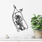 Home Decor Metal Sign Rose Female Line Art 1