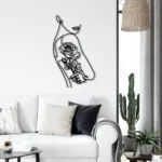 Home Decor Metal Sign Rose Female Line Art 1