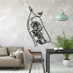 Home Decor Metal Sign Rose Female Line Art 1