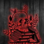 Home Decor Metal Sign Spooky Season Skull Book Club 1