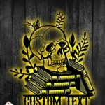 Home Decor Metal Sign Spooky Season Skull Book Club 1