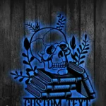 Home Decor Metal Sign Spooky Season Skull Book Club 1