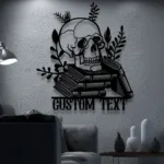 Home Decor Metal Sign Spooky Season Skull Book Club 1