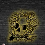 Home Decor Metal Sign Sugar Cranium Rose 1