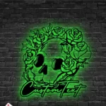 Home Decor Metal Sign Sugar Cranium Rose 1