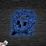 Home Decor Metal Sign Sugar Cranium Rose 1