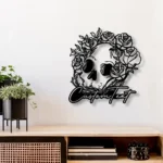 Home Decor Metal Sign Sugar Cranium Rose 1