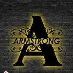 Home Decor Metal Sign Tailored Alphabet Monogram 1