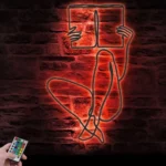 Home Decor Metal Sign Woman Perusing Line Art 1