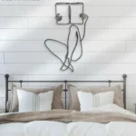 Home Decor Metal Sign Woman Perusing Line Art 1