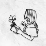 Home Decor Metal Sign Woman Reading A Book 1