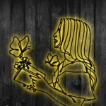 Home Decor Metal Sign Woman Reading A Book 1