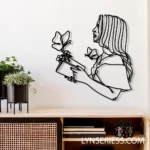Home Decor Metal Sign Woman Reading A Book 1