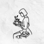 Home Decor Metal Sign Woman Reading Book 1