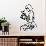 Home Decor Metal Sign Woman Reading Book 1