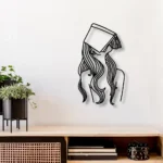 Home Decor Metal Sign Young Lady Book Line Art Metal Led Light Lady Reading Book 1