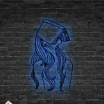 Home Decor Metal Sign Young Lady Book Line Art Metal Led Light Lady Reading Book 1