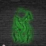 Home Decor Metal Sign Young Lady Book Line Art Metal Led Light Lady Reading Book 1