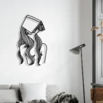 Home Decor Metal Sign Young Lady Book Line Art Metal Led Light Lady Reading Book 1