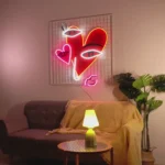 Home Decor Neon Sign Abstract Face With Hearts Picasso 1
