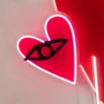 Home Decor Neon Sign Abstract Face With Hearts Picasso 1