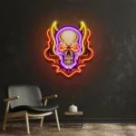 Home Decor Neon Sign Angry Fire Skull 1
