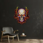 Home Decor Neon Sign Angry Fire Skull 1