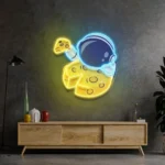 Home Decor Neon Sign Astronaut Eating Cheese Moon 1