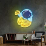 Home Decor Neon Sign Astronaut Eating Cheese Moon 1