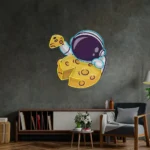 Home Decor Neon Sign Astronaut Eating Cheese Moon 1