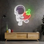 Home Decor Neon Sign Astronaut Holding Strawberry 1