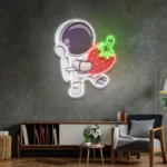 Home Decor Neon Sign Astronaut Holding Strawberry 1